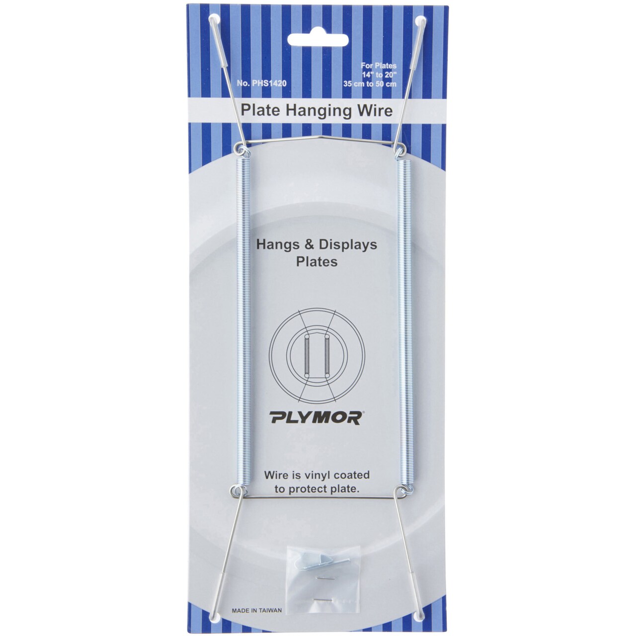 Plymor Stainless Steel Wall Mountable Plate Hanger, 11" H x 3.5" W x 0.5" D (For Plates 14" - 20")